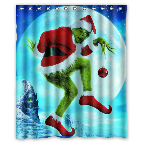 New Christmas The Grinch Stole Custom Print Shower Curtain Bathroom