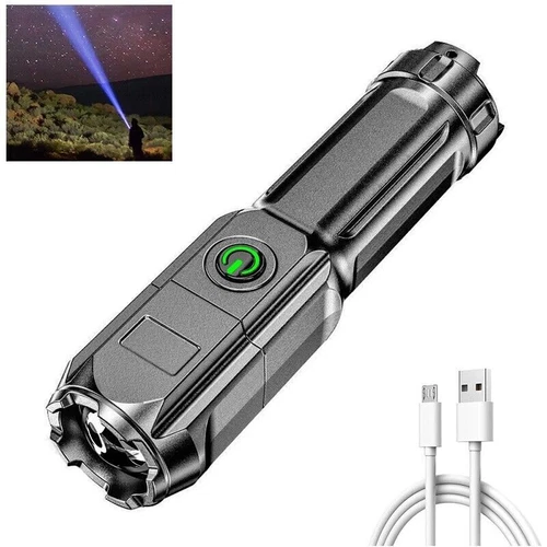Linterna LED recargable 990000LM táctica súper brillante antorcha con zoom - Imagen 11 de 11
