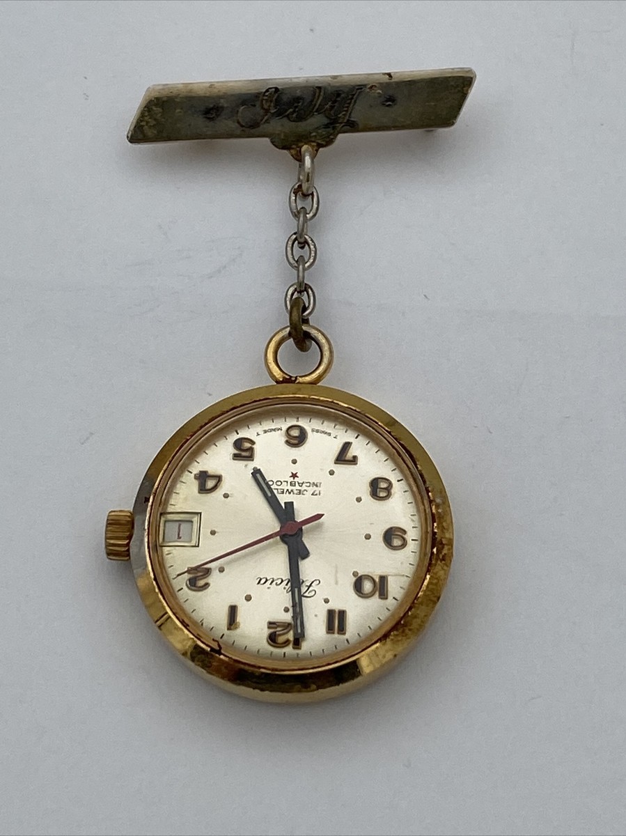 Vintage Felicia Analog Nurse Watch with 17 Jewels and Swiss