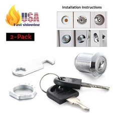 2 x 20mm Cabinet Locks for Drawers/Wardrobe - Screw-On Security, No Drill Needed