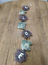 Fall Hanging Welcome Sign for Front Door, Wood