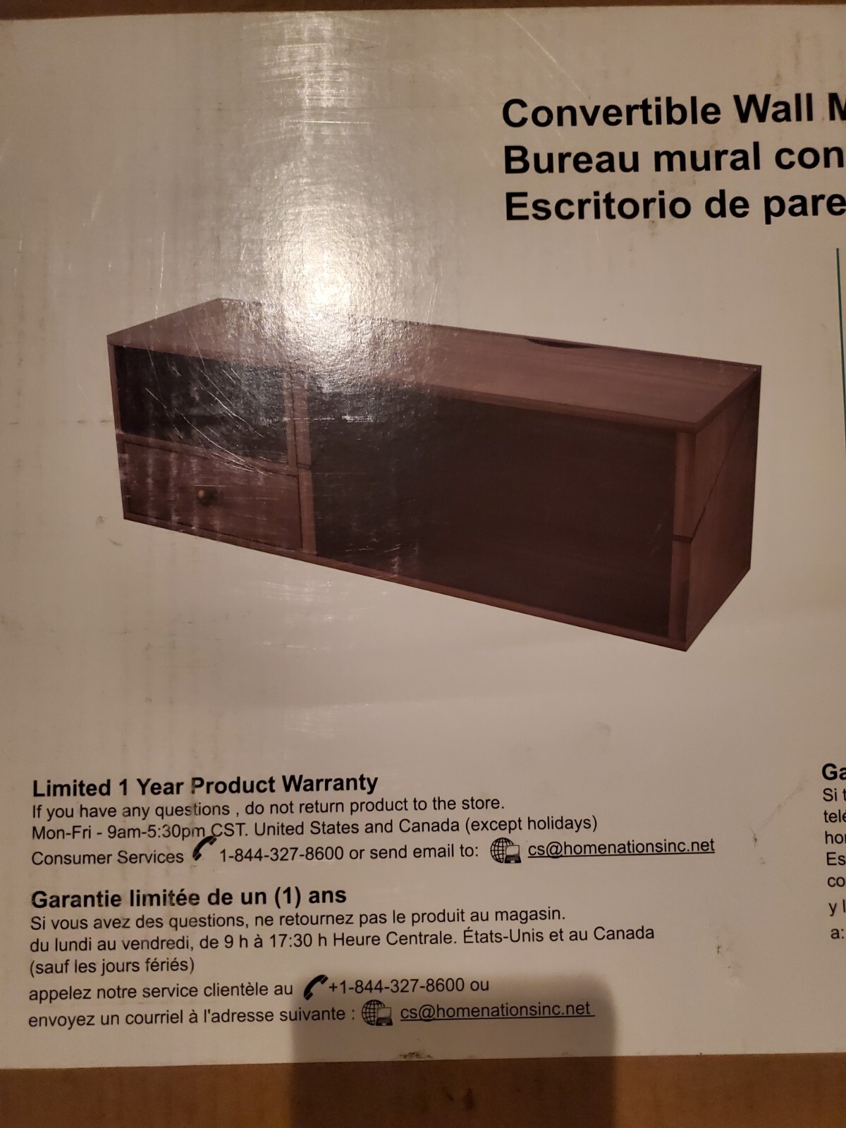 Homenations 40??? W Convertible wall mount desk Walnut eBay