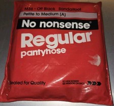 M36   Off Black Sandalfoot Petite To Medium A No nonsense Regular pantyhose...