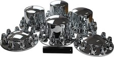 Chrome Hub Cover Semi Truck Wheel Kit Axle Cover 33mm Lug Nut Covers Complete