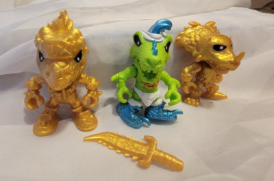 THREE Moose Toys Treasure X Monster Gold Ghoul 3 Inch Mini Action Figures Loose