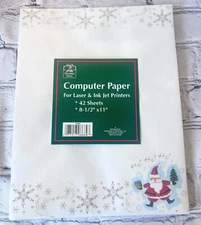 Christmas House Holiday Computer Printer Paper Stationery 42 sheets 8.5 X 11”