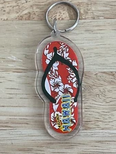 Vintage Hawaii Aloha Flip Flop Travel Souvenir Keychain Key Chain FOB