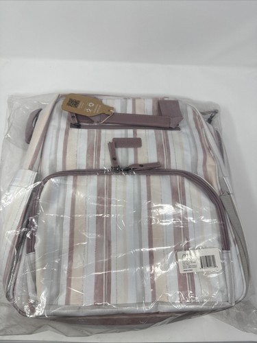 JuJuBe Nature Babe Diaper Bag Backpack Watercolor Stripe Changing Pad Travel