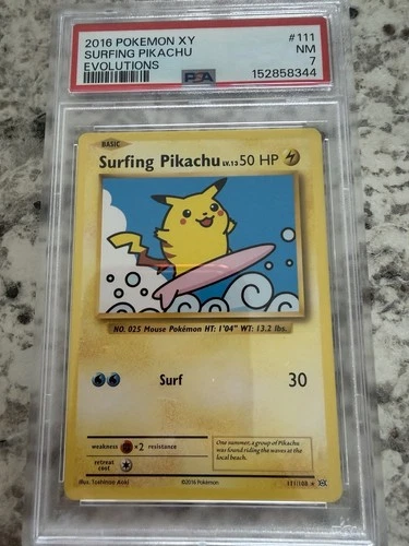 Surfing Pikachu 111/108 PSA 7