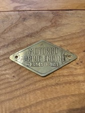 Antique Motorgo Marine Engine Brass Engine Tag 2 1/2 Hp