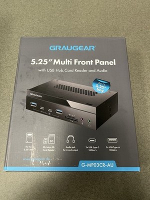 GRAUGEAR 5.25'' Multi-Front Panel with USB Hub Card Reader and Audio G-MP03CR-AU
