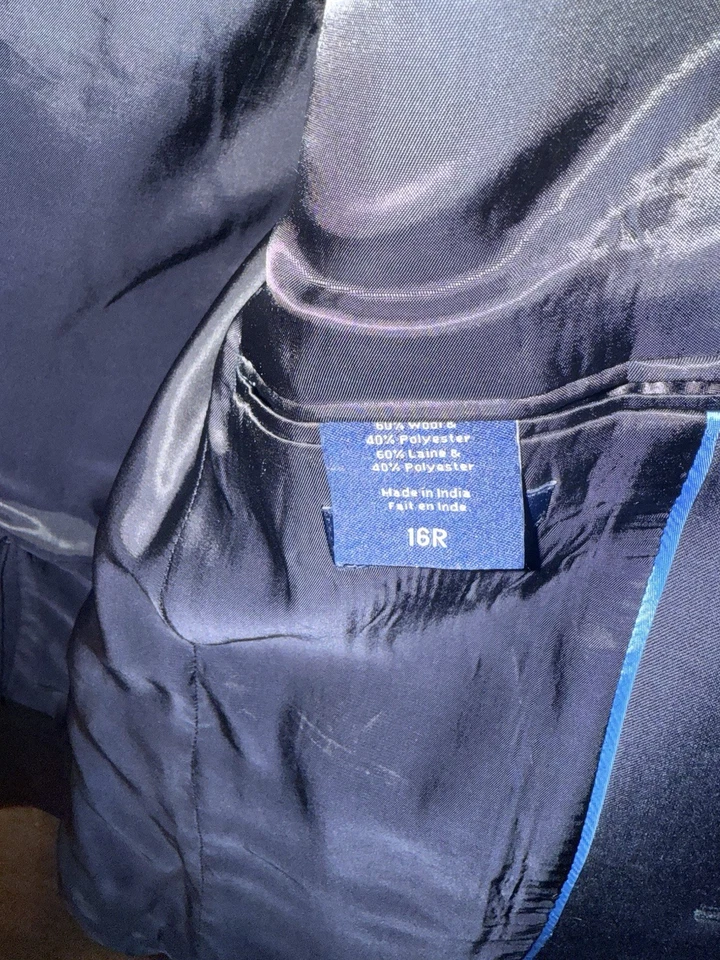 Chaqueta Blazer Lord & Taylor Niños Adolescentes Talla 16 Azul Marino con Botones Dorados Foto 4 de 4