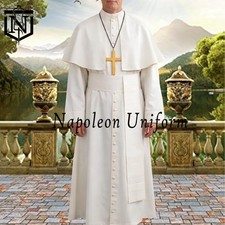 Túnica de sacerdote católico, iglesia vestimenta del clero, túnica de lana blanca,