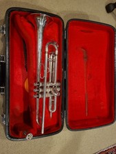 Vintage 1940's King Cleveland 600 Rare Silver Plated Trumpet Original Case.
