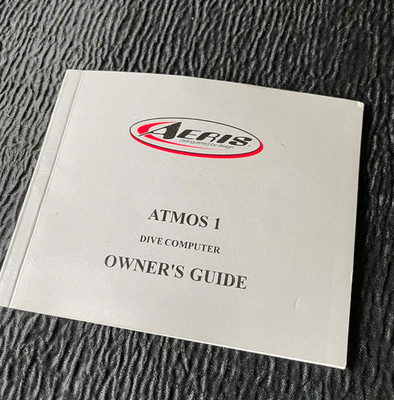 Aeris ATMOS 1 Dive Computer Owner's Guide Manual ONLY Booklet Instructions Help