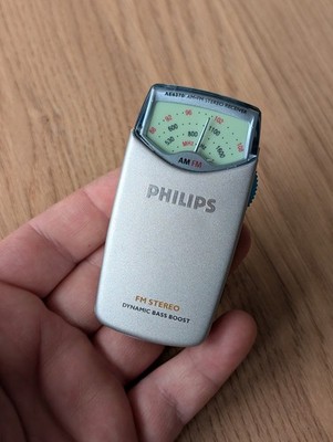   Rare Vintage Philips AE6370 Mini Pocket Analogue AM/FM Stereo Radio, Working!