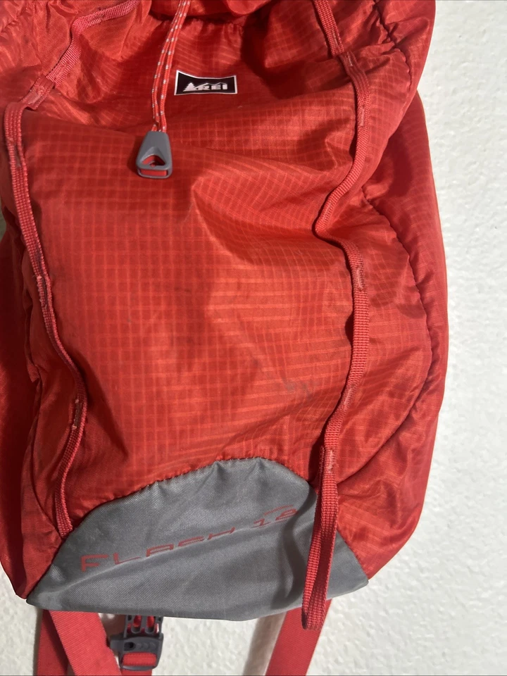 REI Flash 18 Pack Orange/ Grey Packable Daypack Ultralight Travel Backpack - Image 4 of 4