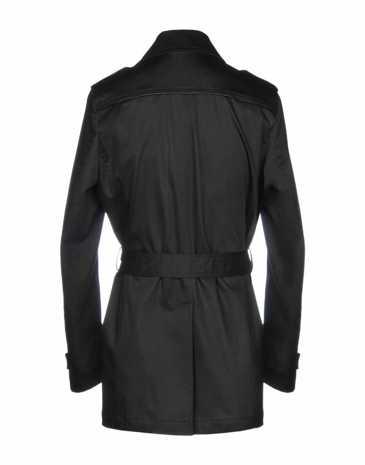 RRP£500 BNWT KARL LAGERFELD Black Cotton Stretch Trench Coat UK 44/EU 54 image 2