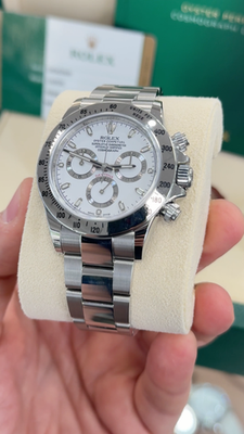 Rolex Cosmograph Daytona 116520 Oyster White Dial Steel Watch BOX