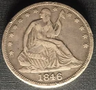 1846 Medium Date Seated Liberty Half Dollar  50¢