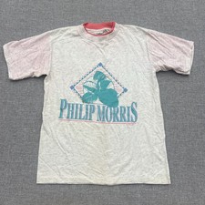 Vintage Philip Morris Cigarettes Shirt Medium Made USA Tobacco Promo 80s