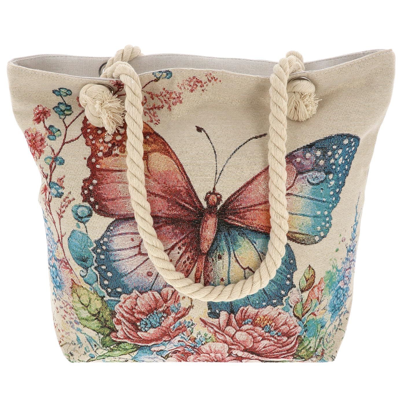 equilibrium Vibrant Butterfly Tapestry Tote Bag