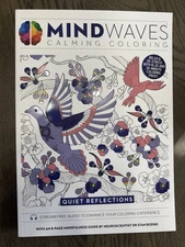 Mind Waves Adult Coloring book Calming Colors Hinkler De-stress birds Flowers