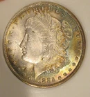 1885 O Morgan Silver Dollar-BU, Colorful toning obverse, Great Luster 5138