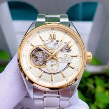 Orient Star Automatic Gold Tone Dial Men's Watch Power Reserve RK-AV0124G