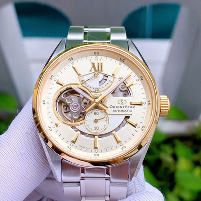 Orient Star Automatic Gold Tone Dial Men's Watch Power Reserve RK
