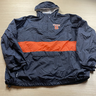 Syracuse Orange Jacket Charles River Hooded Anorak M Pullover Men s 1/2 Zip