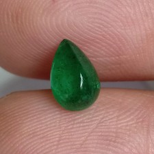 0.70 Crt Natural Zambia Emerald Pear Cabochon 7x5 MM Loose Gemstone For Jewelry