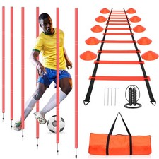 HOTOOLME Soccer Agility Training Poles Set Equipment- Orange