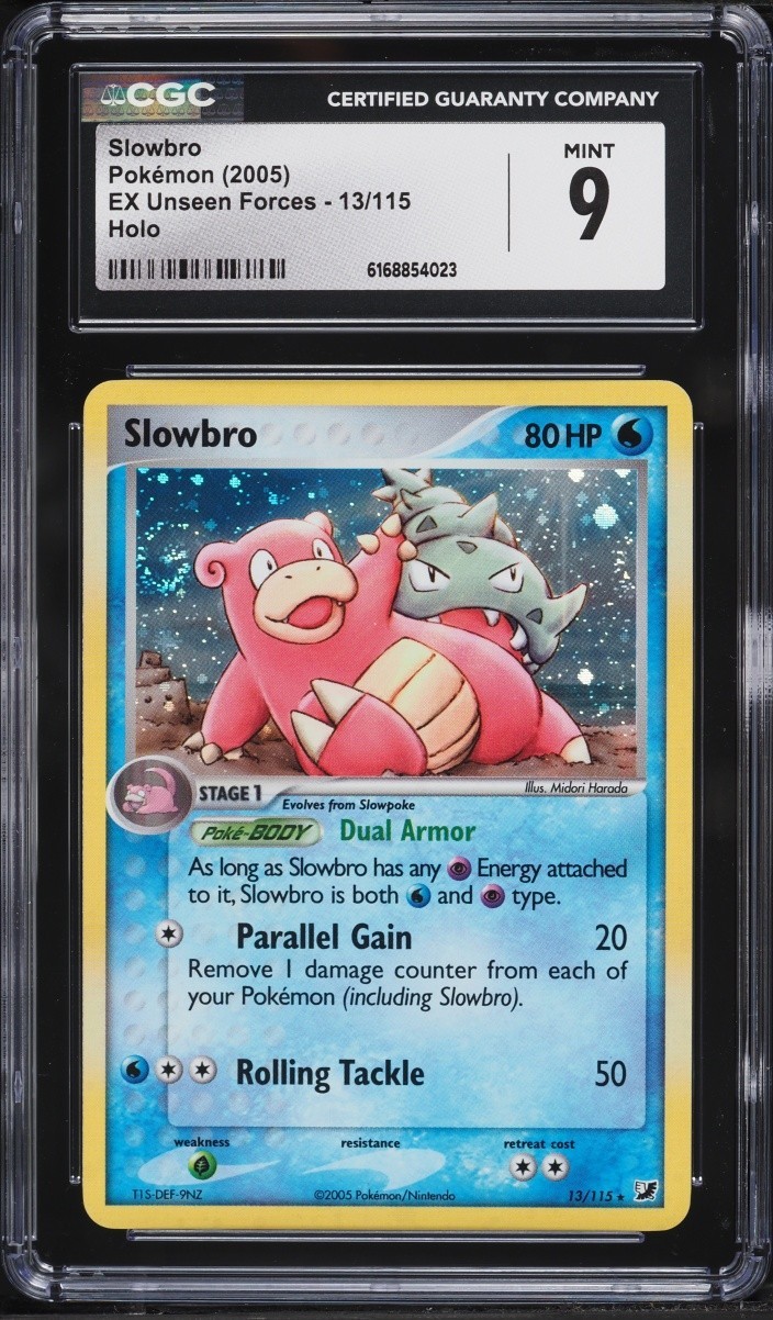 CGC 9 Slowbro Holo Rare EX Unseen Forces 2005 Pokemon Card #13