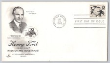 Greenfield Village, MI &mdash; Henry Ford portrait & Model T, First Day &mdash; 1968 &mdash; 12&cent;