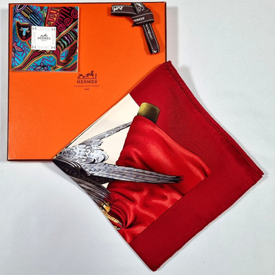 SELTENES VINTAGE HERMES Seidentuch ''Chasse a Vol'' Carre 90 von Henri de Linares