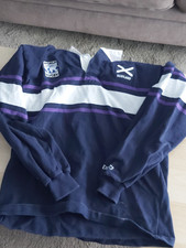 BARBARIAN World Rugby Jersey. Scotland. Navy, Purple w/White Stripes. LS.