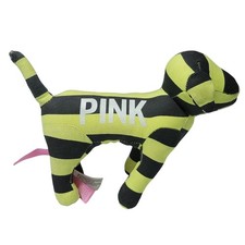 Victorias Secret PINK Dog 8 inch Plush Love Yellow Black Striped Stuffed Animal
