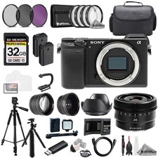 Sony Alpha a6400  Sony FE 24mm f/2.8 G Lens 32GB Ext Bat 9 PC Filtr-MEGA Kit