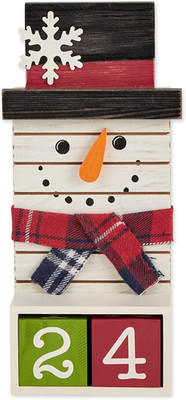 Christmas Advent Collection Decorative & Reusable Wooden Countdown Calendar, 11X