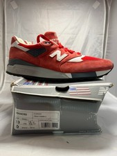 Size 13 - New Balance 998 M998CRD Made in USA MiUSA Suede Red White Rare