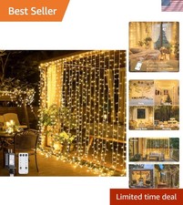 300 LED Remote Control Curtain Lights, Waterproof Fairy String Lights for Events