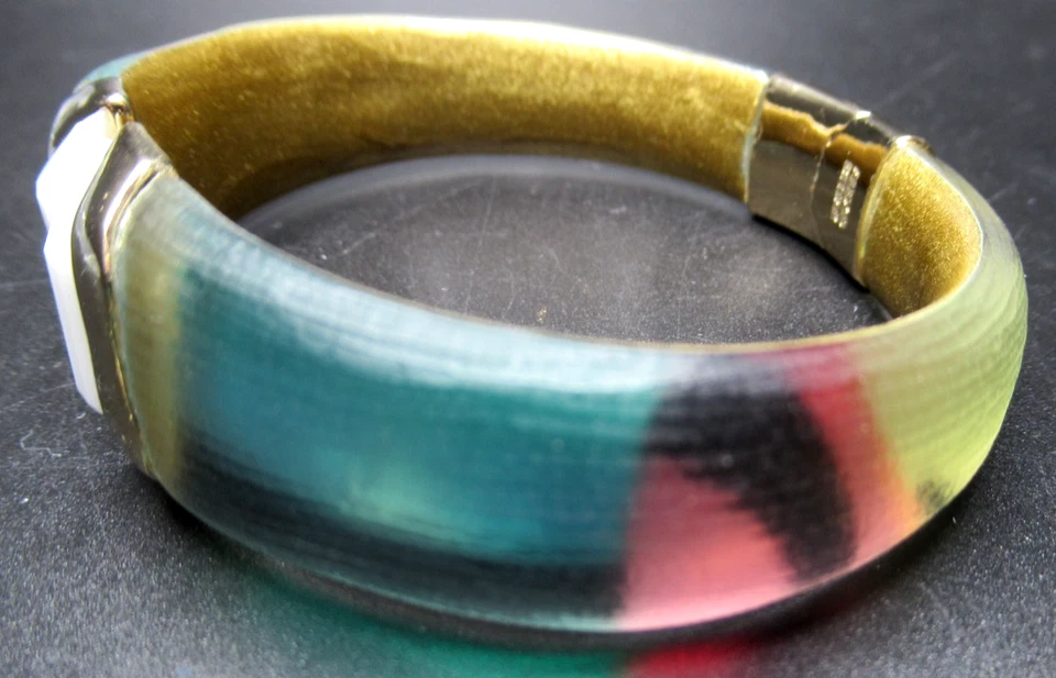 ALEXIS BITTAR матовый цветной и синий Lucite браслет серьги комплект - Изображение 3 из 4