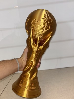 3D Printed World Cup Trophy | Soccer Champion Gift | Football Fan Room Decor 