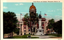 Mercer Pennsylvania PA : MONUMENT SCENE d/24 BA5274