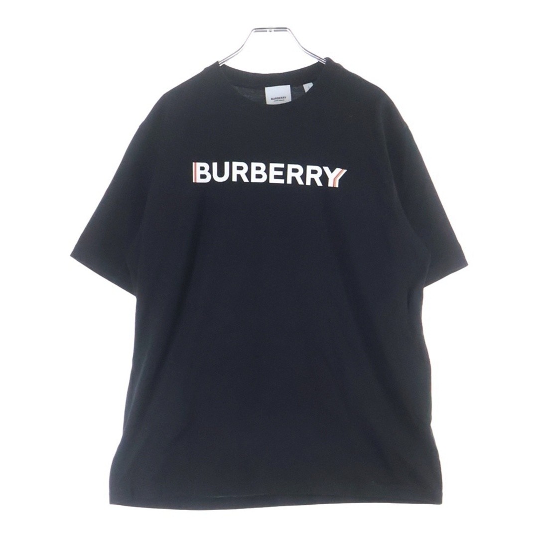 BURBERRY Front Logo Print Crew Neck Short Sleeve T-shirt Black 8053010 72M Used