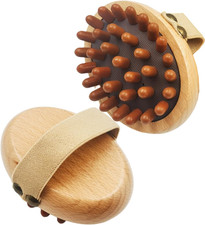 2 Pcs Wooden Massage Body Comb Set: Gua Sha Tool, Meridian Brush, Scalp Massager