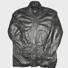 Bardelli Beverly Hills Leather Jacket Mens Extra Large Black Quilted Car Coat