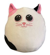 TY Beanie Babies 8" Muffin The Cat Plush 2021 White Pink Black Embroidered Eyes