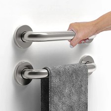 Stainless Steel Bathroom Grab Bar ADA Compliant 500 lb Load 12 inch Brushed 2PK